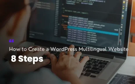 A step-by-step guide to creating a multilingual WordPress website with icons representing language customization and global reach